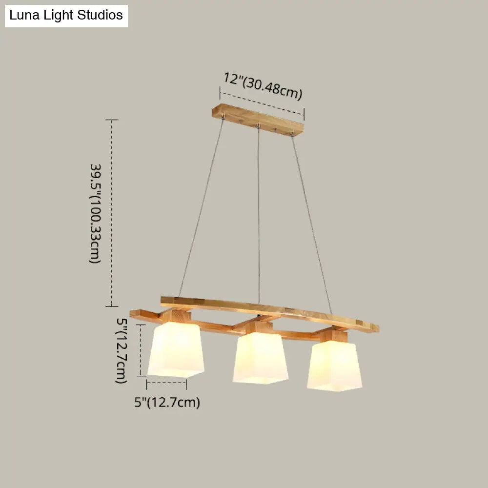 DecorBites™ Nordic Wood Pendant Light with Glass Lampshade for Dining Table