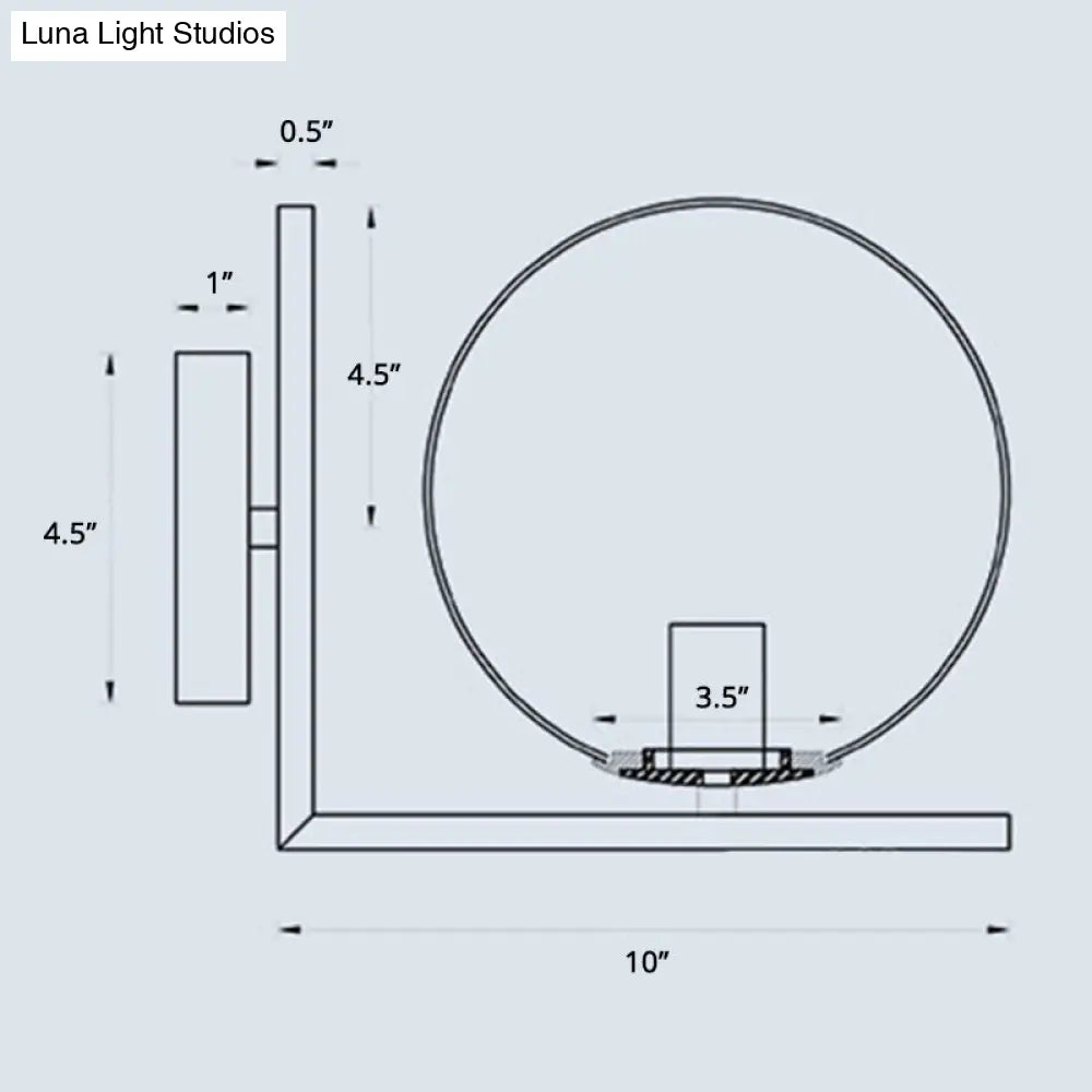 DecorBites™ Opaline Glass Ball Wall Lamp with Right Angle Arm in Brass - Minimalist & Elegant