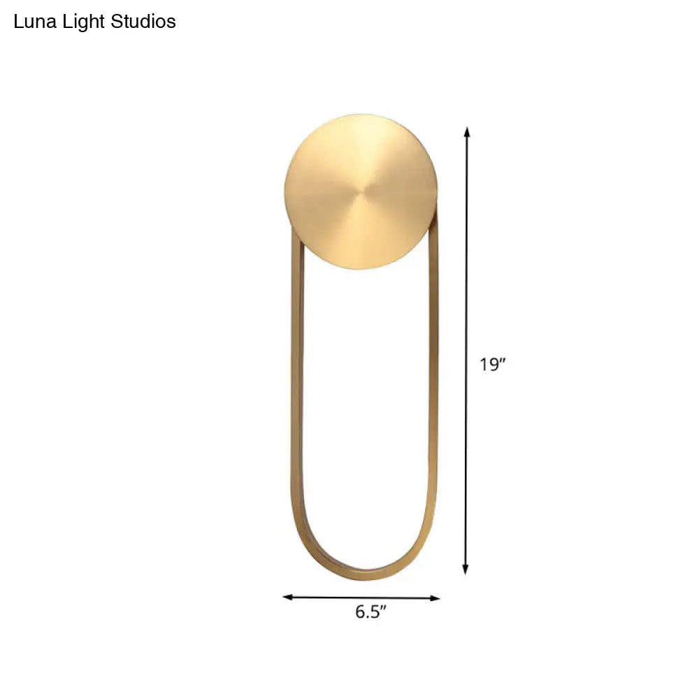 DecorBites™ Postmodern Brass Arc Wall Sconce LED Lamp for Bedroom