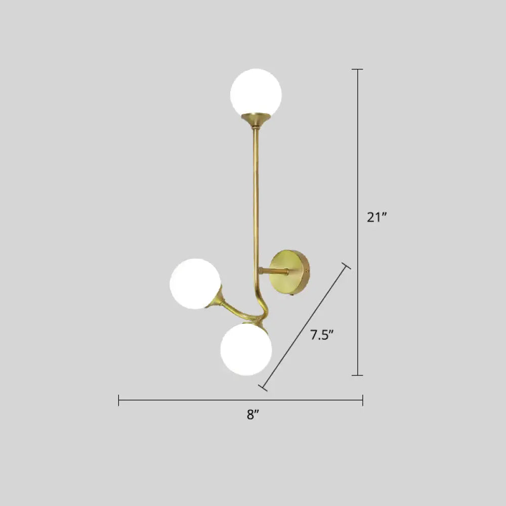 DecorBites™ Postmodern Brass Wall Sconce: White Glass Geometric Wall Lighting for Living Room