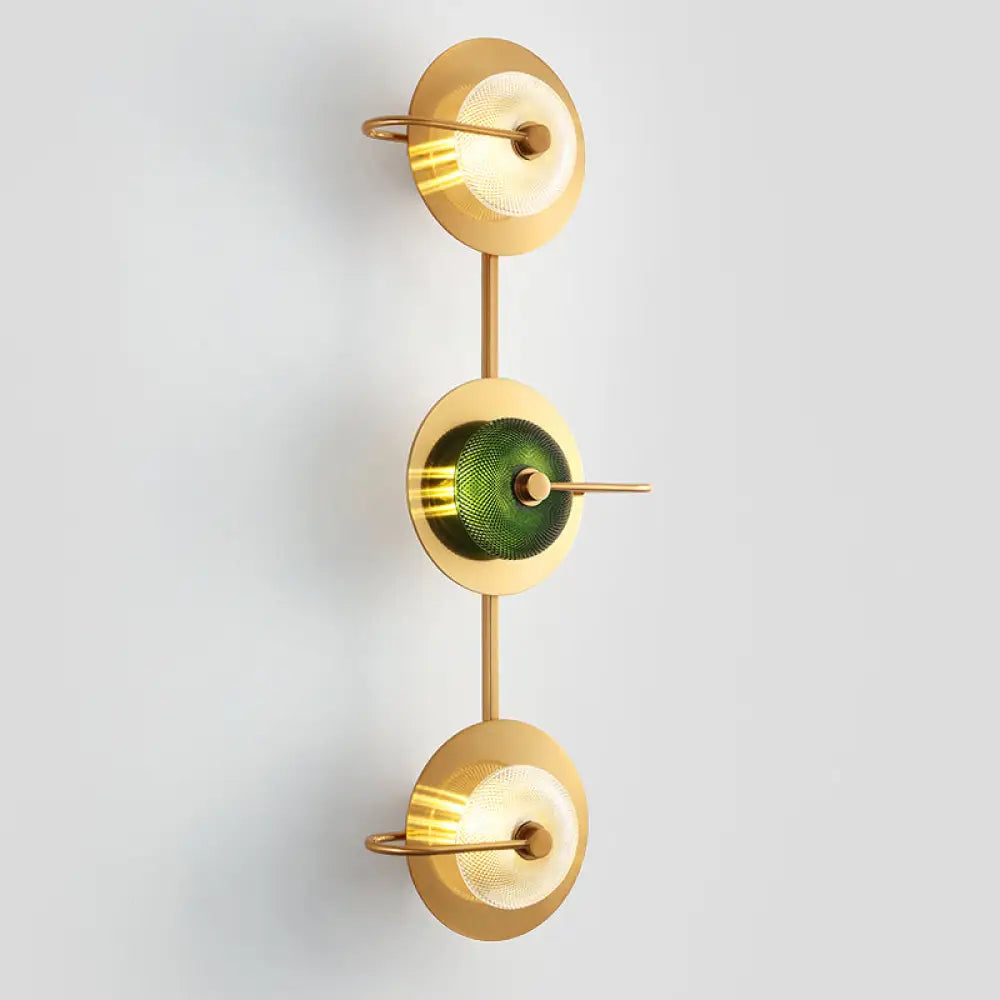 DecorBites™ Postmodern Brushed Gold Glass Disc Wall Sconce - Wall Mounted Lamp for Living Room