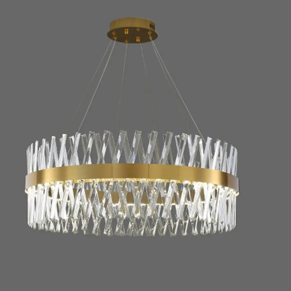 DecorBites™ Postmodern Geometric K9 Crystal Pendant Light in Gold for Bedroom or Island with LED
