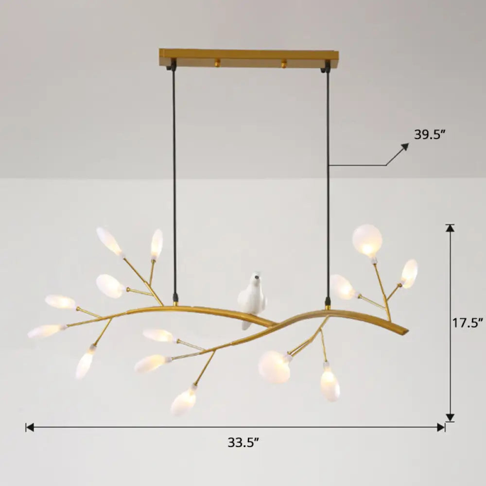 DecorBites™ Postmodern Metal Island Light with Bird and 15-Head Hanging Lamp for Restaurants
