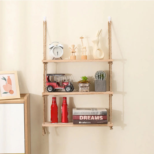 DecorBites™ Rustic Wood Floating Wall Shelves - Set of 3