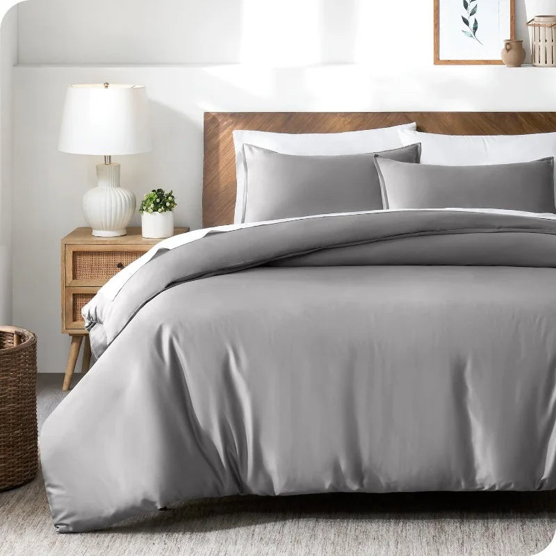 DecorBites™ Silky Cooling Duvet Cover Set, 3pcs Full/Queen/King