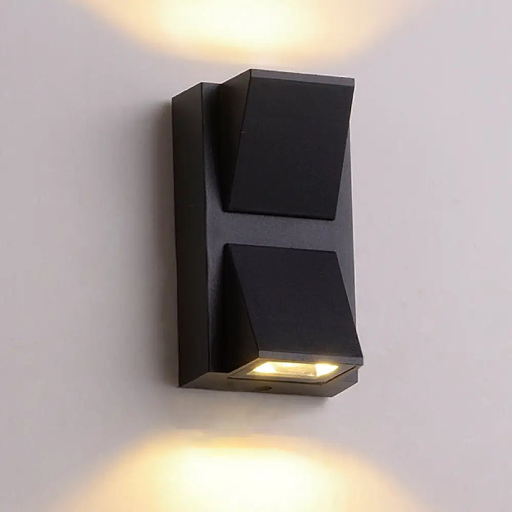 DecorBites™ Sleek Metal LED Flush Mount Wall Sconce for Porch - Rectangle, Cylinder, Triangle Shapes - Simplicity design - 1/2-Light - Black Finish