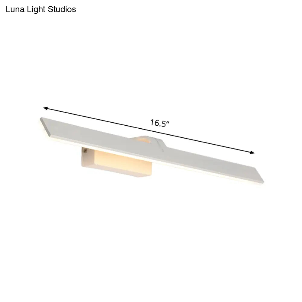 DecorBites™ Sleek Metal LED Vanity Lighting Fixture - Rectangle Toilet Wall Light Sconce in White