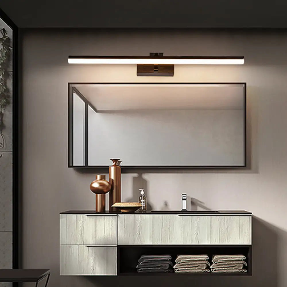 DecorBites™ Sleek Metal Vanity Light Fixture Simplicity 16"/19.5" L LED Wall Lamp in Black with Warm/White Light