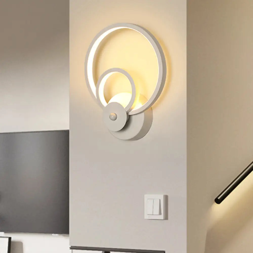DecorBites™ Sleek White Geometric LED Wall Sconce for Stairway - Simplicity & Style
