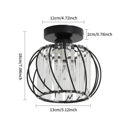 DecorBites™ Small Metal Cage Farmhouse Ceiling Light