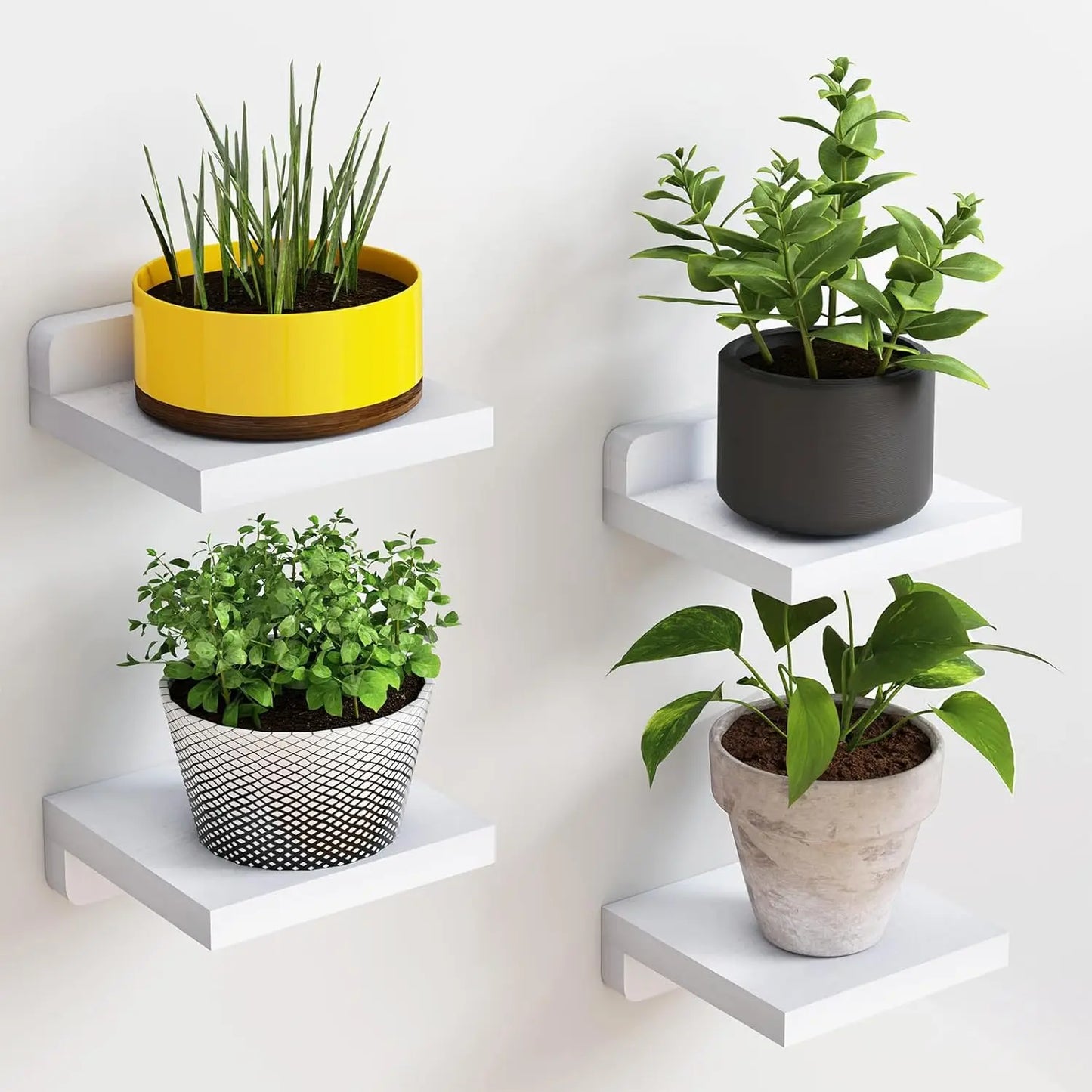 DecorBites™ Small Wood Floating Shelves 4-Pack