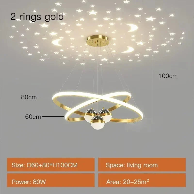 DecorBites™ Starry Sky LED Chandelier for Living Room