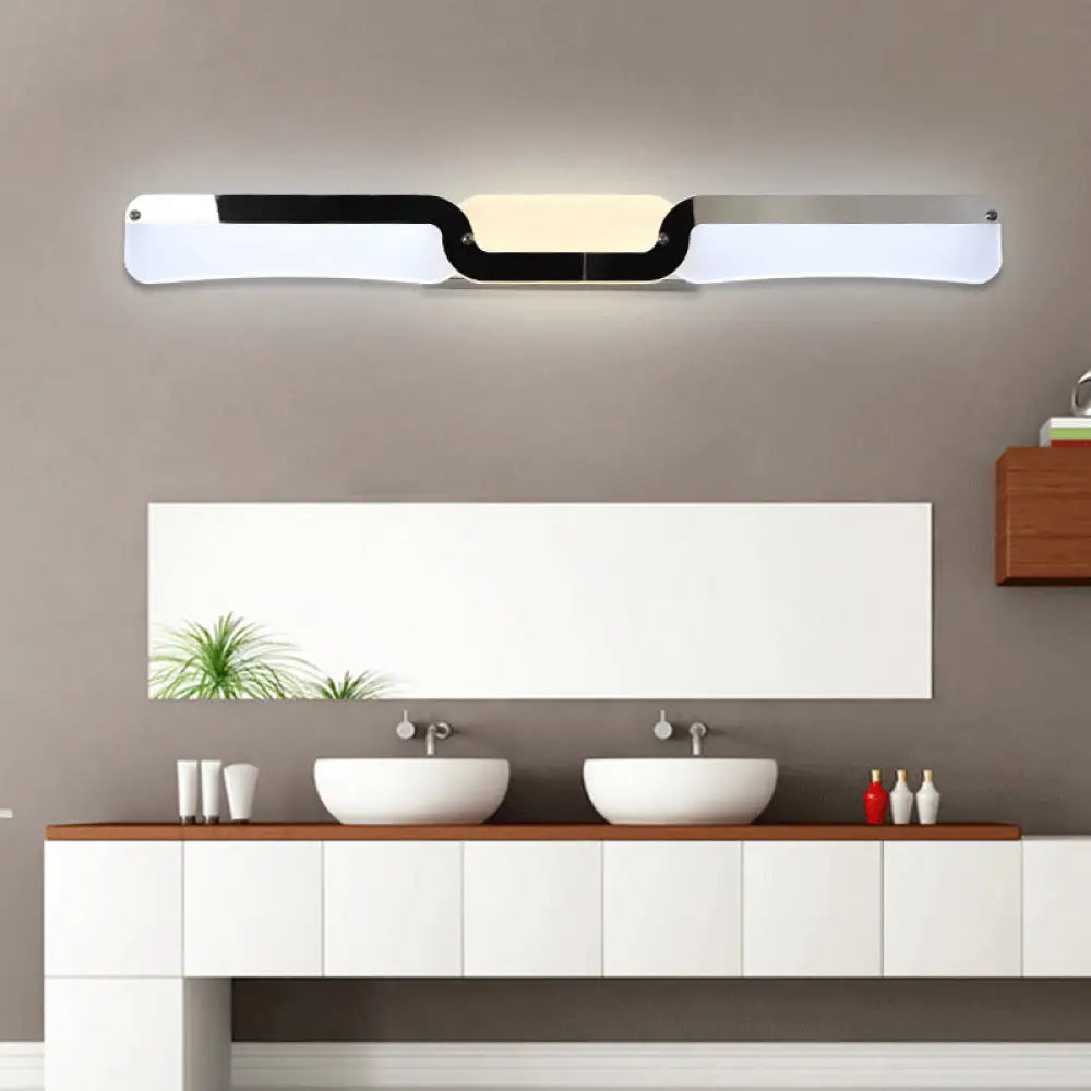 DecorBites™ Ultra-Thin Modern LED Vanity Sconce Light in Chrome - Warm/White Lighting Fixture