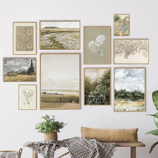 DecorBites™ Vintage Landscape Canvas Print Farmhouse Wall Art