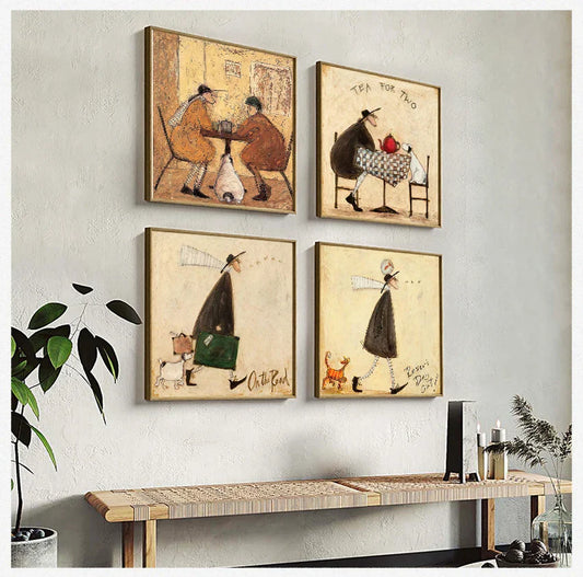 DecorBites™ Vintage Nordic Dog Canvas Posters for Living Room