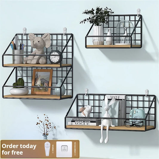 DecorBites™ Wall Mounted Storage Shelves and Baskets