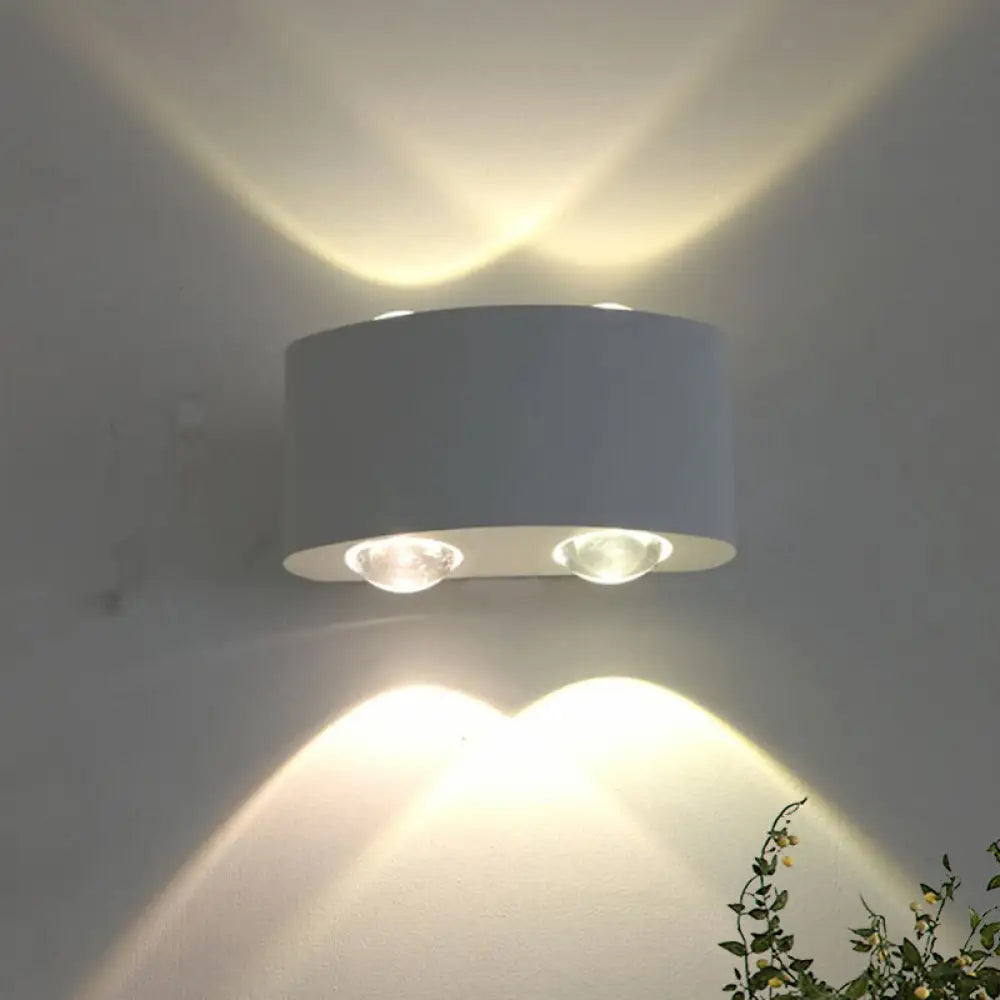 DecorBites™ White Aluminum LED Wall-Mount Bedside Sconce for Bedroom with White/Warm Light
