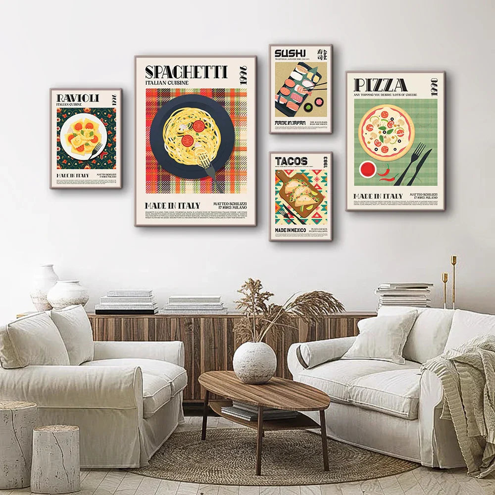 DecorBites™ World Cuisine Food Canvas Wall Art