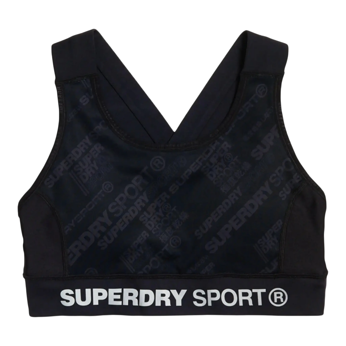 Superdry Active Panel Women Sports Bra Women Sports Bra Black Diagonal Logo