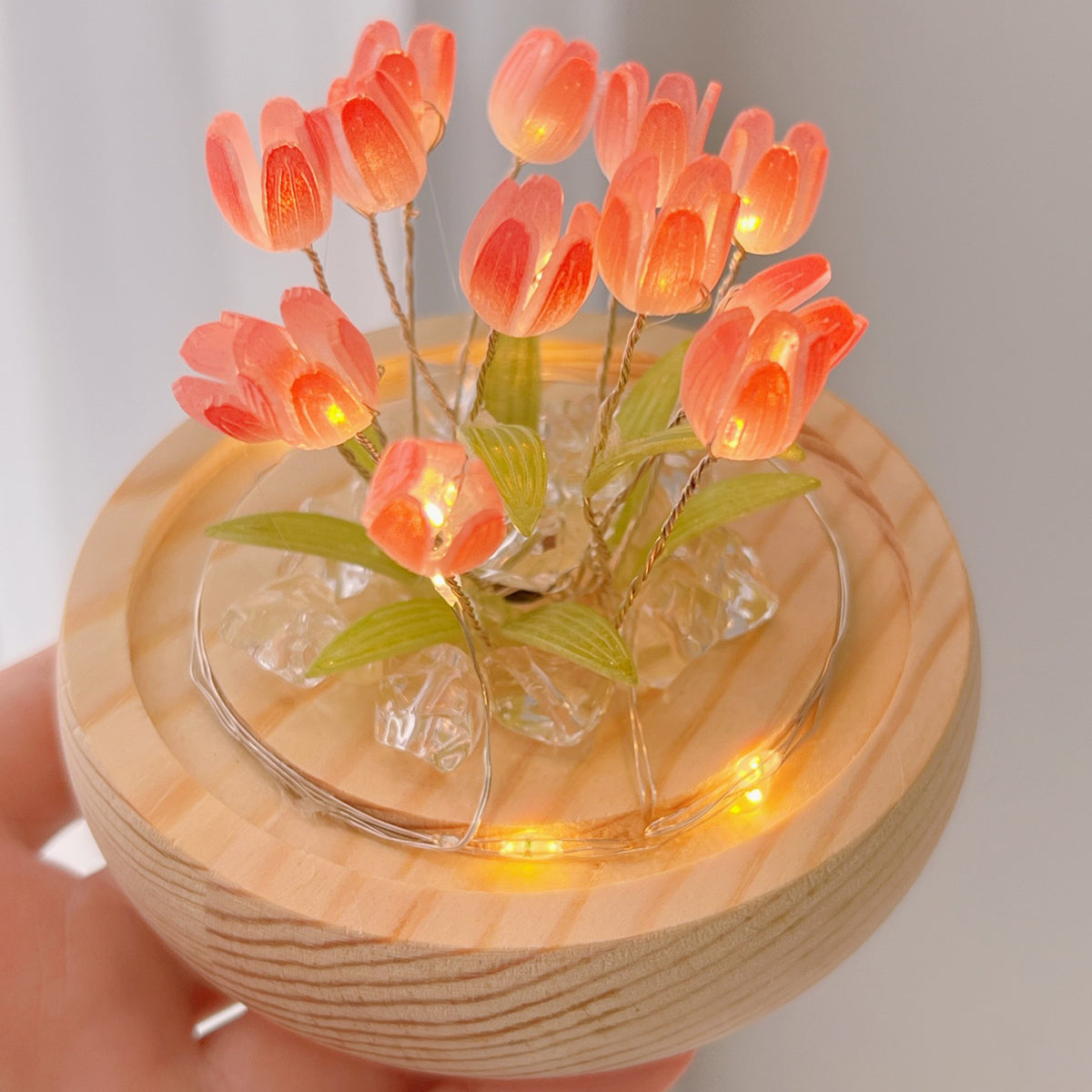 DecorBites™ 10/20Pcs Tulip Night Light Battery Operated Tulip Flower Table Lamp DIY Simulation Tulip LED Nightlight Handmade Bedside Light