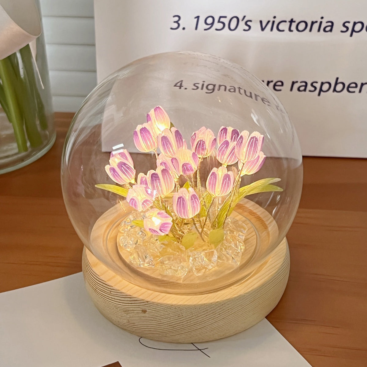 DecorBites™ 10/20Pcs Tulip Night Light Battery Operated Tulip Flower Table Lamp DIY Simulation Tulip LED Nightlight Handmade Bedside Light