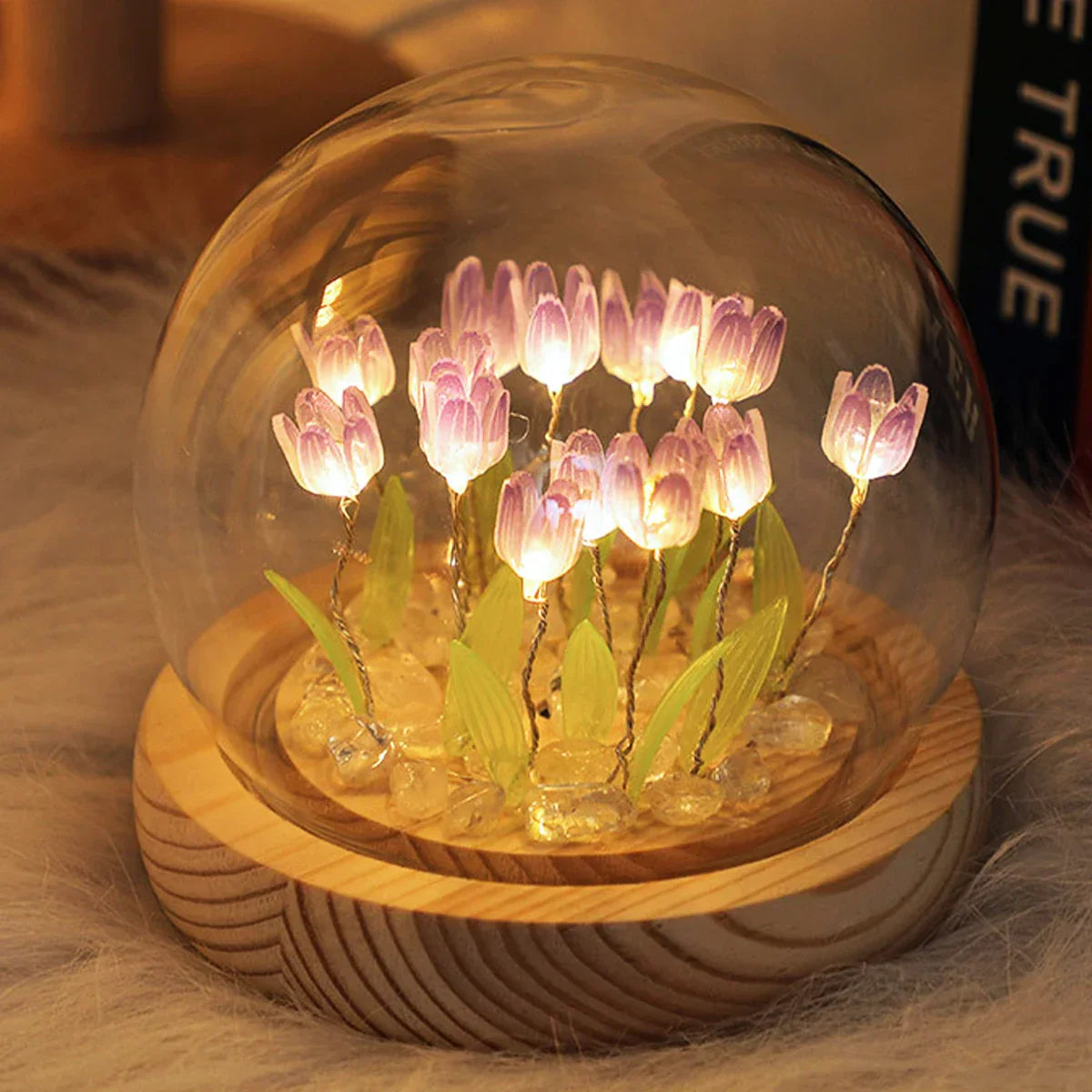 DecorBites™ 10/20Pcs Tulip Night Light Battery Operated Tulip Flower Table Lamp DIY Simulation Tulip LED Nightlight Handmade Bedside Light