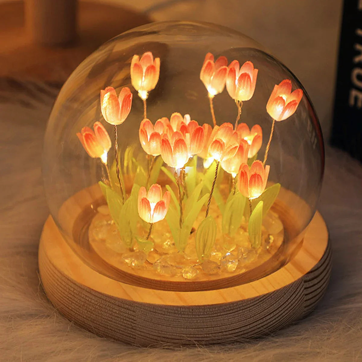 DecorBites™ 10/20Pcs Tulip Night Light Battery Operated Tulip Flower Table Lamp DIY Simulation Tulip LED Nightlight Handmade Bedside Light