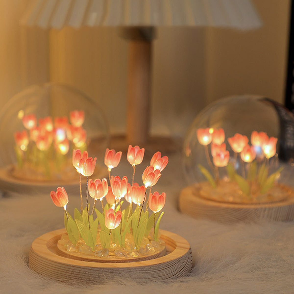 DecorBites™ 10/20Pcs Tulip Night Light Battery Operated Tulip Flower Table Lamp DIY Simulation Tulip LED Nightlight Handmade Bedside Light
