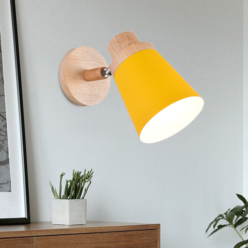 DecorBites™ Nordic Style Rotatable Wall Lamp for Baby Room with Coolie Shade and Metal Base