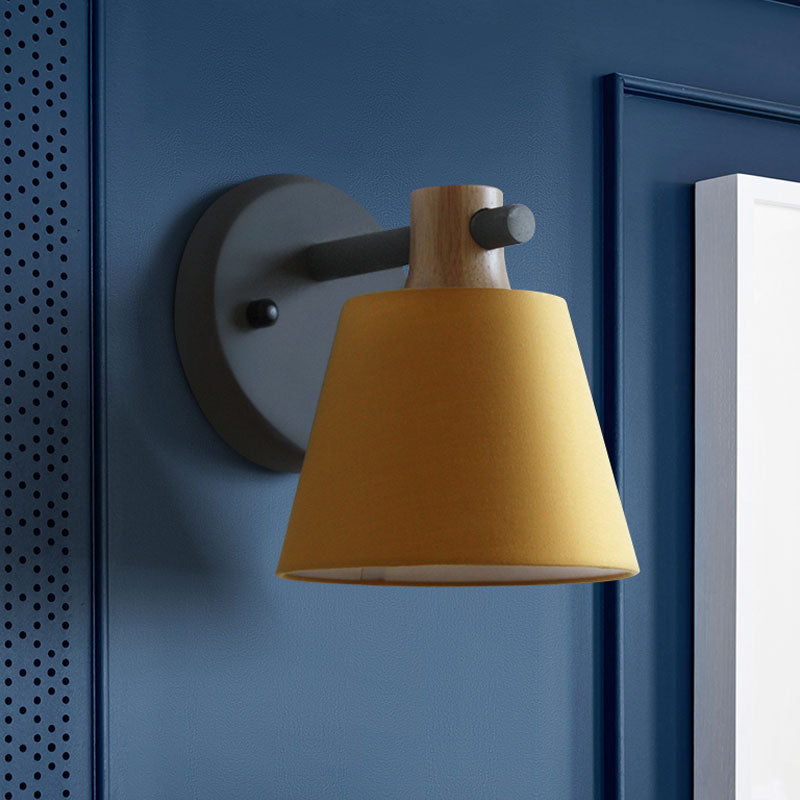DecorBites™ Rotatable Nordic Bucket Wall Lamp - 1 Light Fabric Lighting for Child's Bedroom or Stairwell