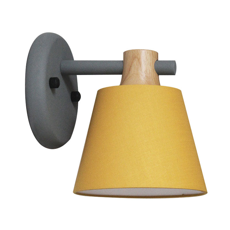 DecorBites™ Rotatable Nordic Bucket Wall Lamp - 1 Light Fabric Lighting for Child's Bedroom or Stairwell