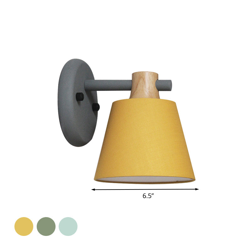 DecorBites™ Rotatable Nordic Bucket Wall Lamp - 1 Light Fabric Lighting for Child's Bedroom or Stairwell