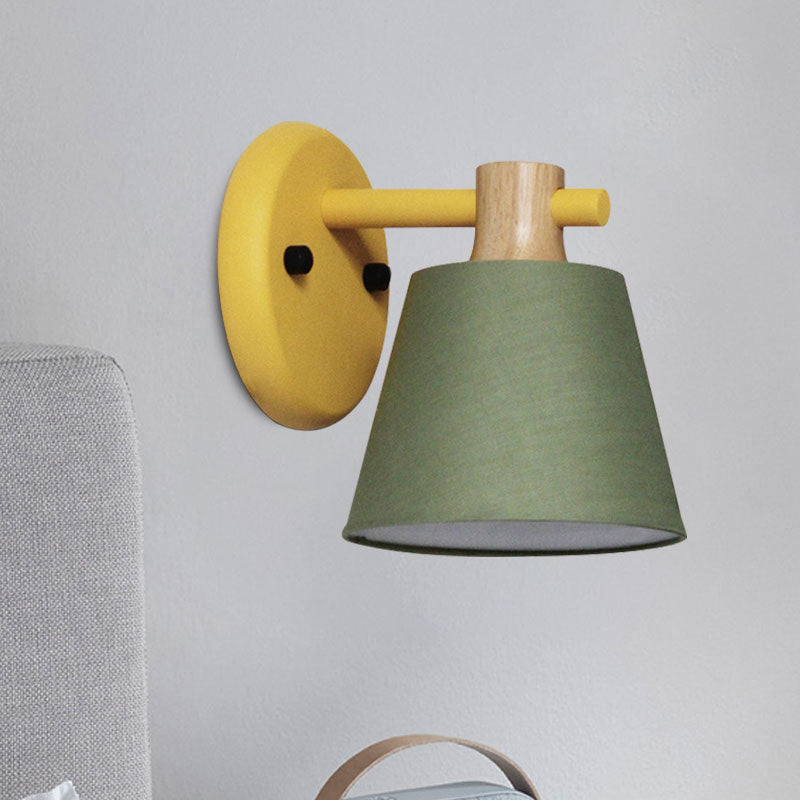 DecorBites™ Rotatable Nordic Bucket Wall Lamp - 1 Light Fabric Lighting for Child's Bedroom or Stairwell