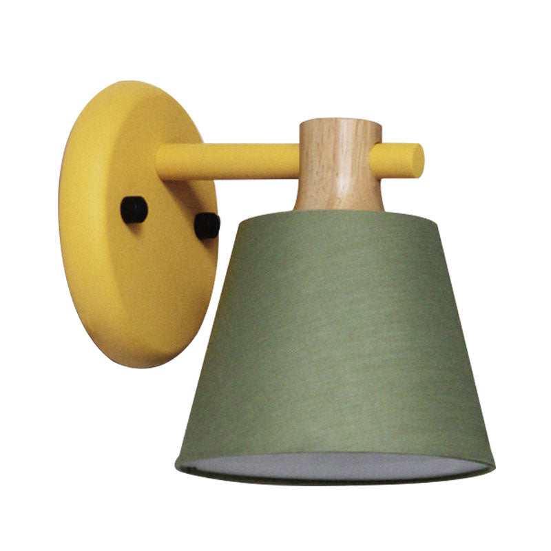 DecorBites™ Rotatable Nordic Bucket Wall Lamp - 1 Light Fabric Lighting for Child's Bedroom or Stairwell