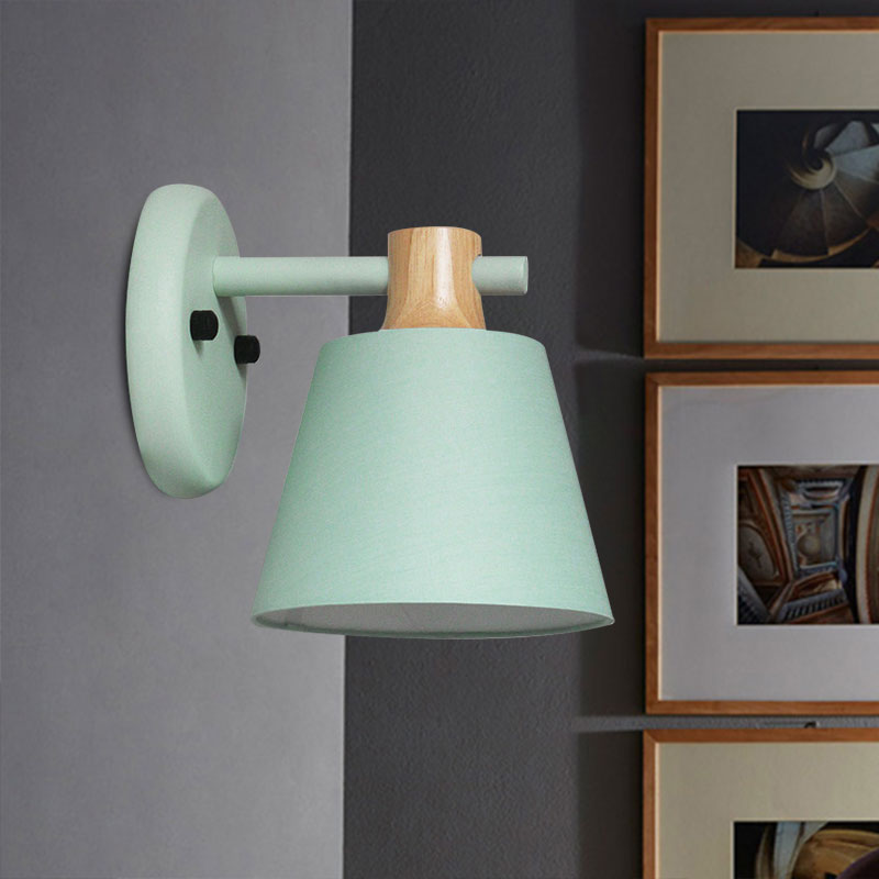 DecorBites™ Rotatable Nordic Bucket Wall Lamp - 1 Light Fabric Lighting for Child's Bedroom or Stairwell