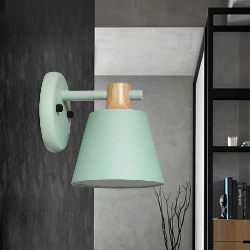 DecorBites™ Rotatable Nordic Bucket Wall Lamp - 1 Light Fabric Lighting for Child's Bedroom or Stairwell