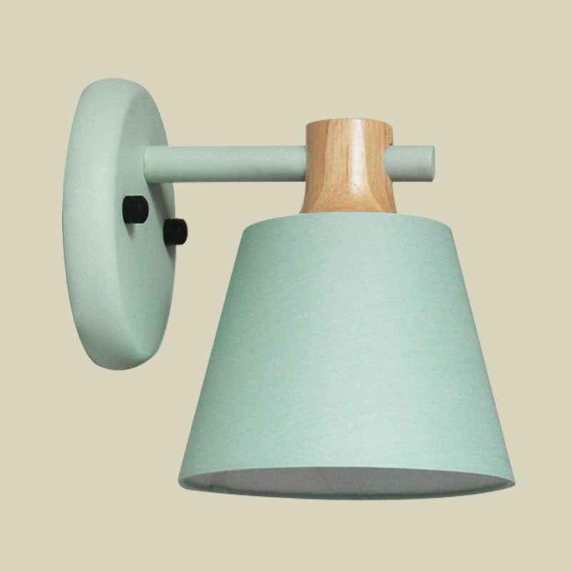 DecorBites™ Rotatable Nordic Bucket Wall Lamp - 1 Light Fabric Lighting for Child's Bedroom or Stairwell
