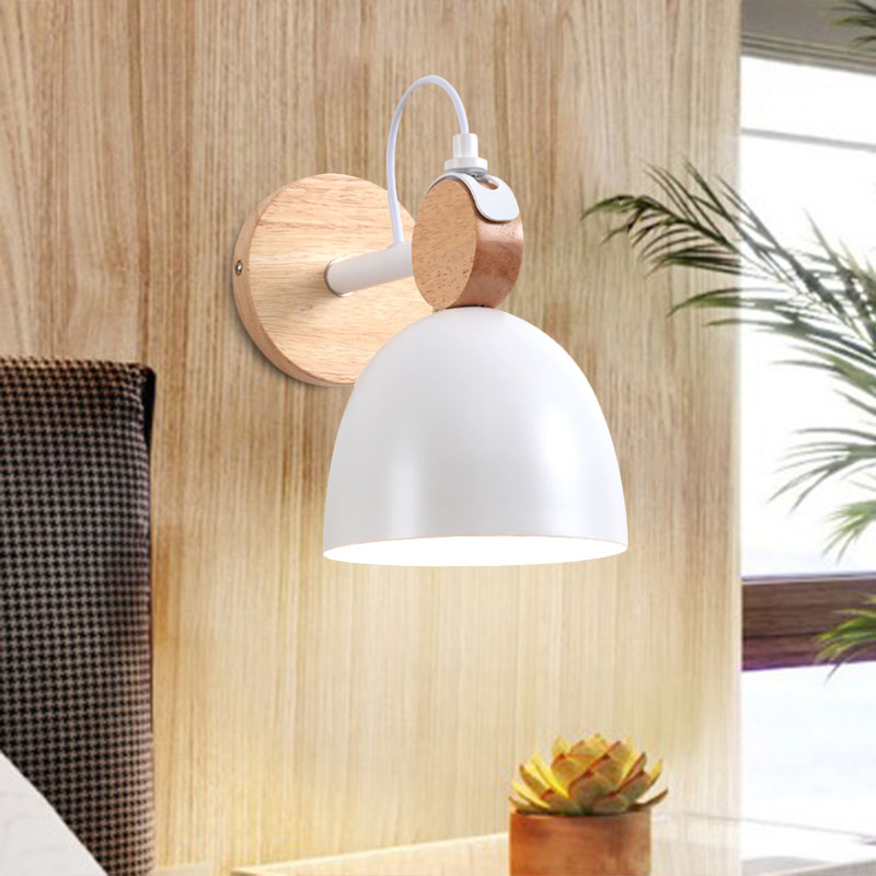 DecorBites™ Nordic Wall Lamp with Angle-Adjustable Domed Shade and One Light for Bedroom