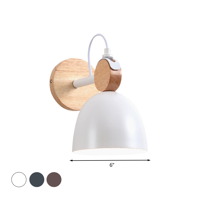 DecorBites™ Nordic Wall Lamp with Angle-Adjustable Domed Shade and One Light for Bedroom