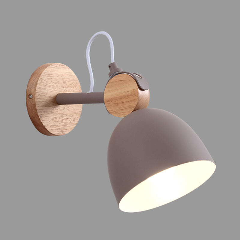 DecorBites™ Nordic Wall Lamp with Angle-Adjustable Domed Shade and One Light for Bedroom