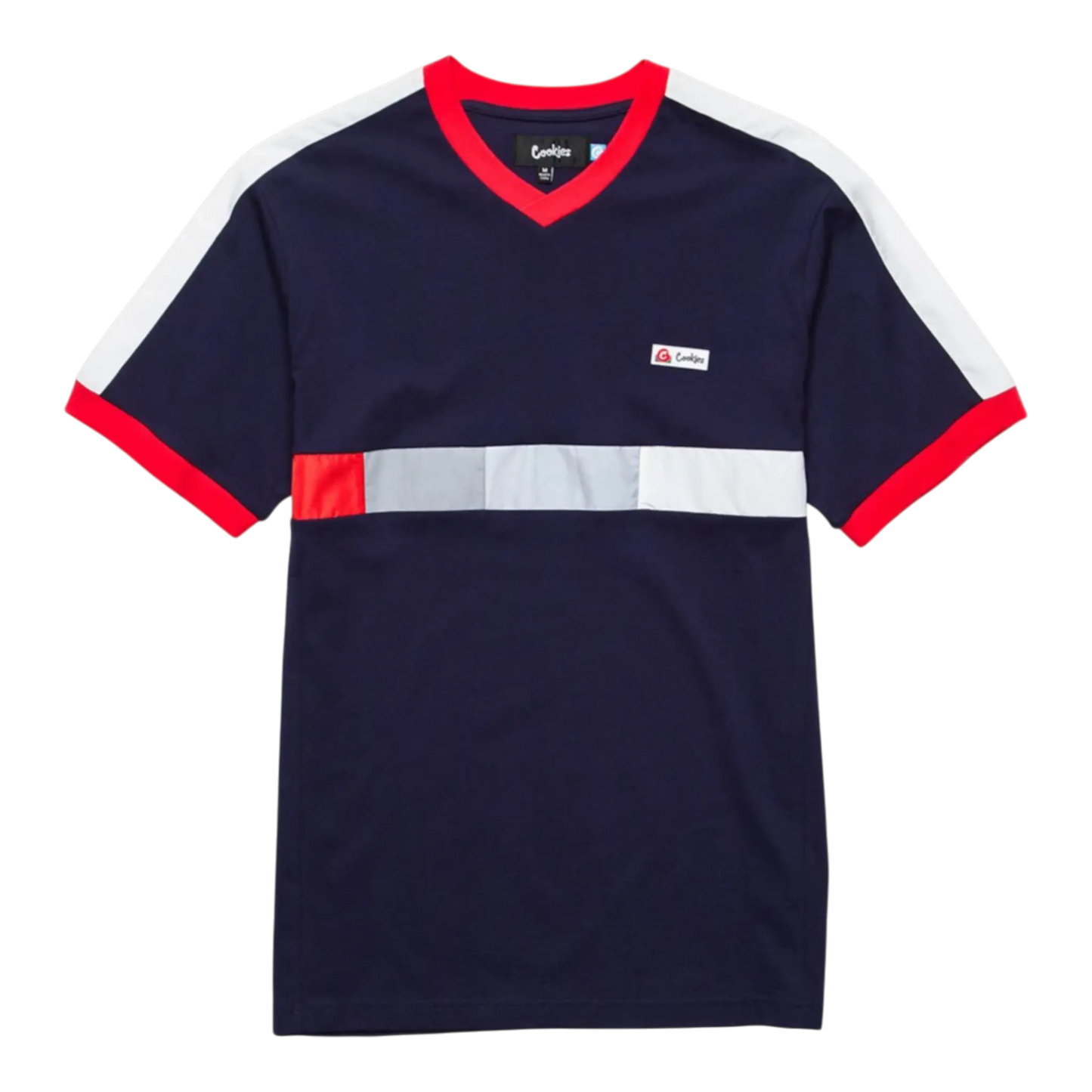 Cookies Montecito V-Neck Knit Men Shirt Navy/Red