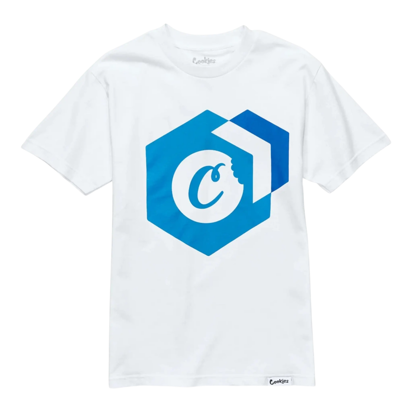 Cookies Block Logo T-Shirt Men White/Blue