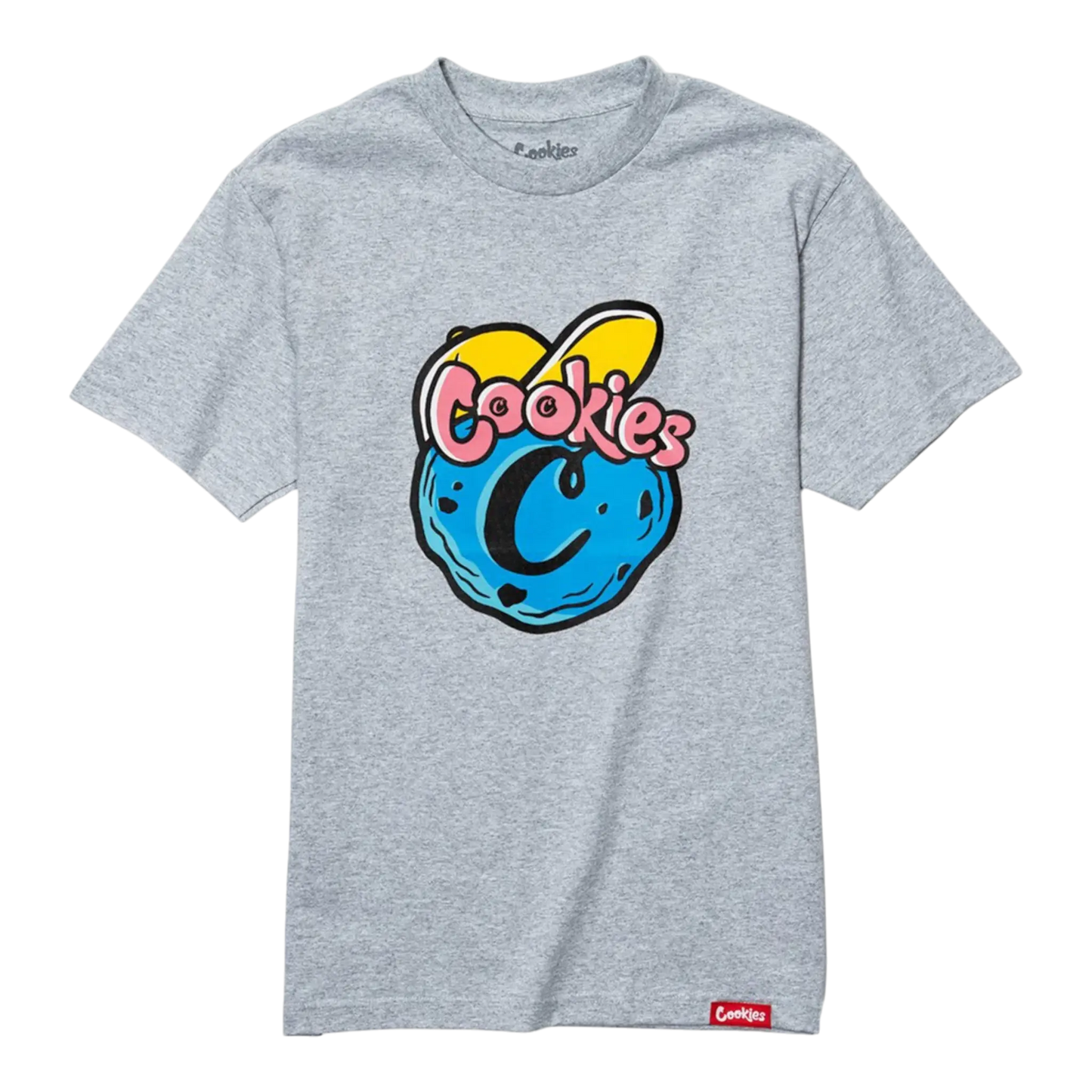 Cookies Puff Print Logo T-Shirt Men Heather Grey