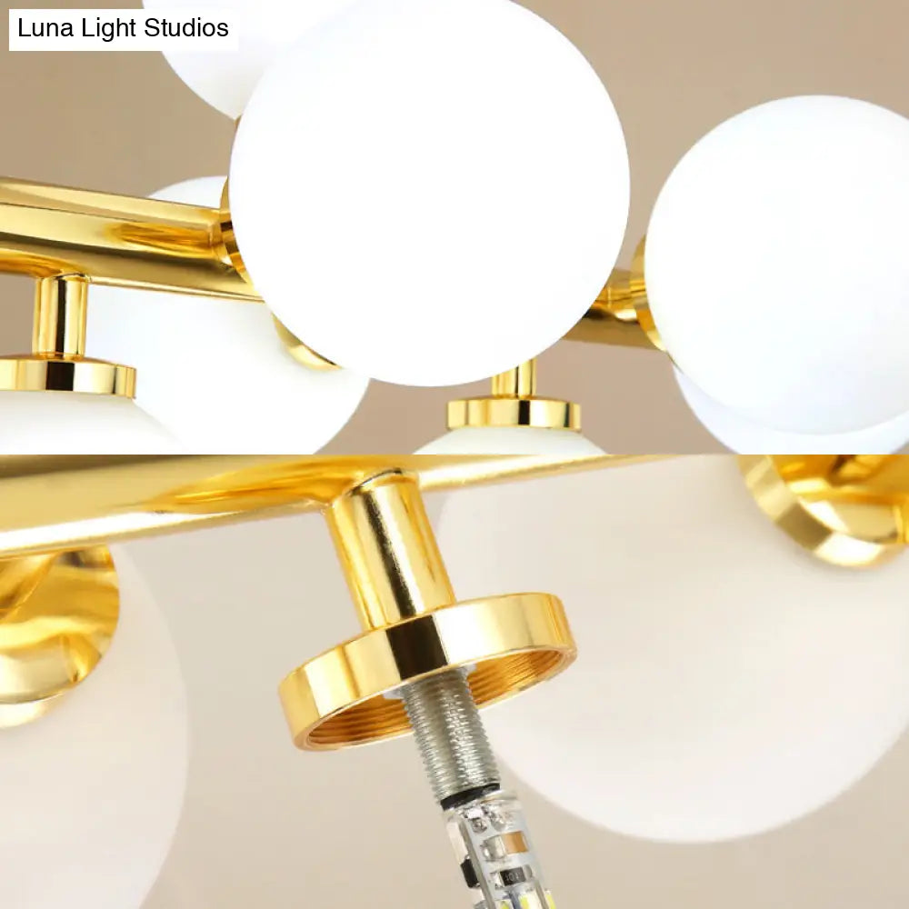 DecorBites™ 16-Light Gold Linear Island Chandelier with Glass Shade - Post Modern Billiard Lighting