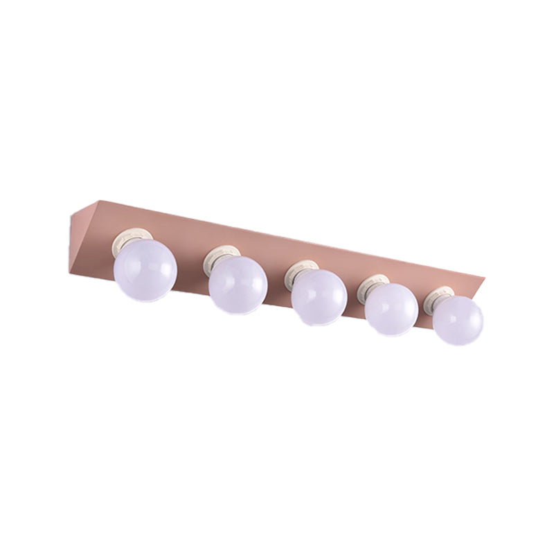 DecorBites™ Macaron Style 5-Light Metal Vanity Sconce in Pink/Yellow - Brighten Up Your Walls