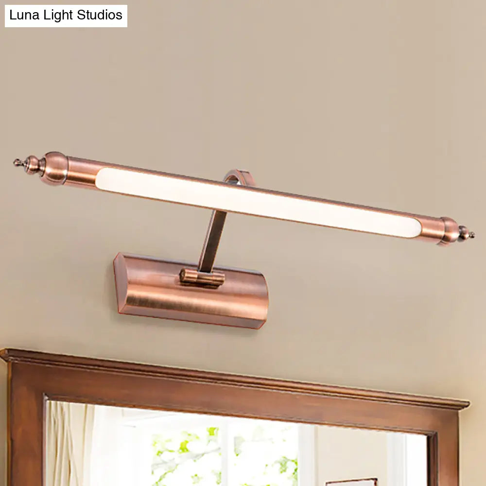 DecorBites™ 18"/22" LED Bathroom Vanity Sconce Light with Linear Metal Shade in Warm/White Lighting - Copper Wall Fixture