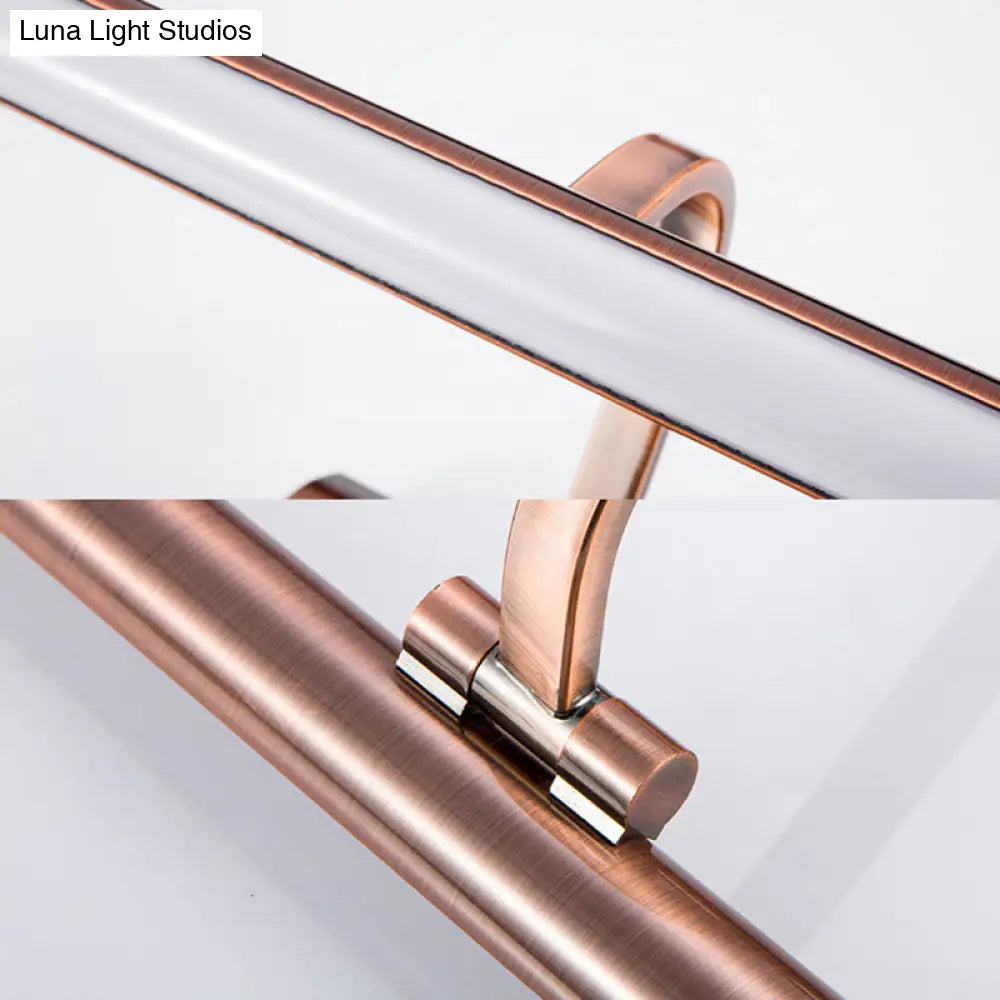 DecorBites™ 18"/22" LED Bathroom Vanity Sconce Light with Linear Metal Shade in Warm/White Lighting - Copper Wall Fixture