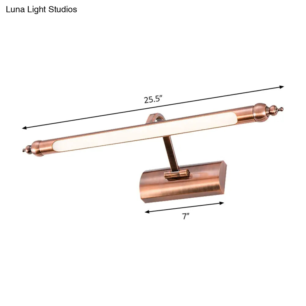 DecorBites™ 18"/22" LED Bathroom Vanity Sconce Light with Linear Metal Shade in Warm/White Lighting - Copper Wall Fixture