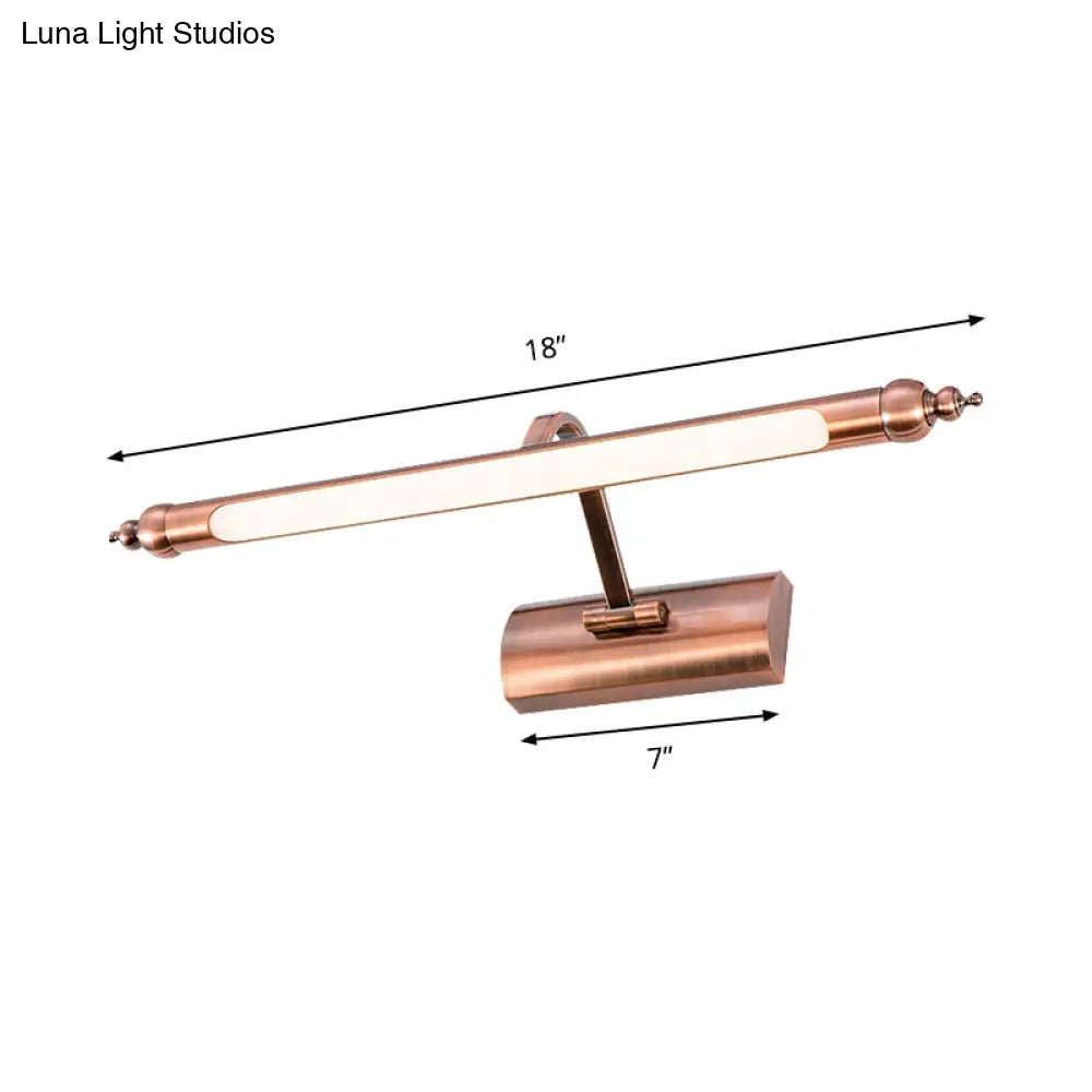 DecorBites™ 18"/22" LED Bathroom Vanity Sconce Light with Linear Metal Shade in Warm/White Lighting - Copper Wall Fixture