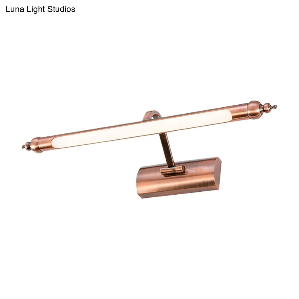 DecorBites™ 18"/22" LED Bathroom Vanity Sconce Light with Linear Metal Shade in Warm/White Lighting - Copper Wall Fixture